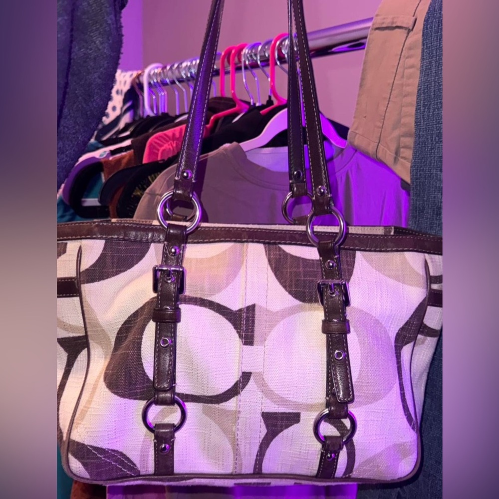 Brown and Cream Designer Tote Bag